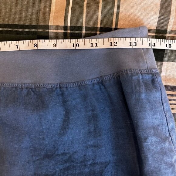 Cut Loose Pull On A-Line Linen Walking Skirt Womens XS Blue Coastal Boho Summer - Picture 8 of 9